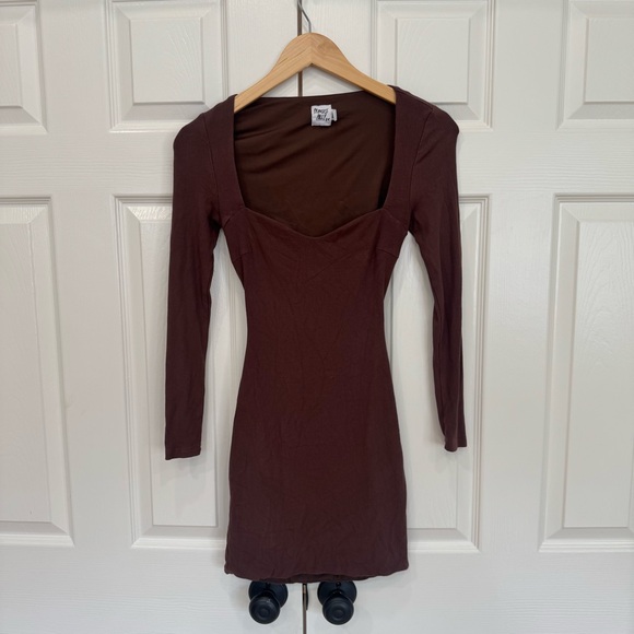 Princess Polly Nolan Long Sleeve Mini Dress Brown - Picture 4 of 8